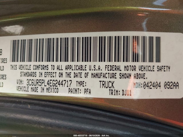 RAM 2500 Longhorn 2014 3C6UR5PL4EG244717 Image 9
