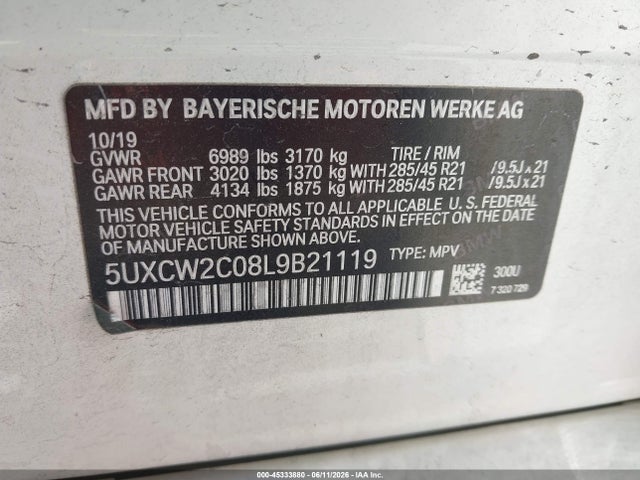 Aukcja sprzedaży 2020 Bmw X7 Xdrive40i, vin: 5UXCW2C08L9B21119, numer aukcji: 45333880