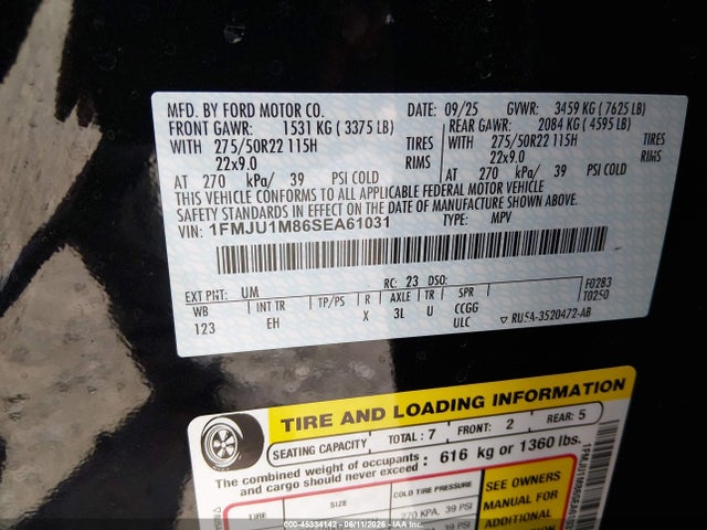 1FMJU1M86SEA61031 Ford Expedition Platinum