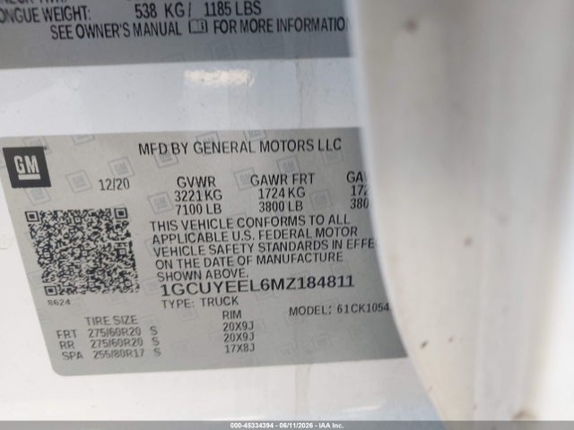 Chevrolet Silverado 1500 2021 1GCUYEEL6MZ184811 Image 9