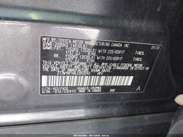 Toyota Rav4 Xle 2020 2T3W1RFV8LC053240 Image 9