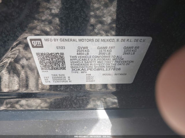 Aukcja sprzedaży 2024 Gmc Terrain Fwd Slt, vin: 3GKALPEG8RL137816, numer aukcji: 45334617
