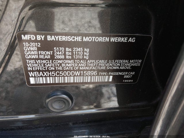 45334639 :رقم المزاد ، WBAXH5C50DDW15896 vin ، 2013 Bmw 528i Xdrive مزاد بيع