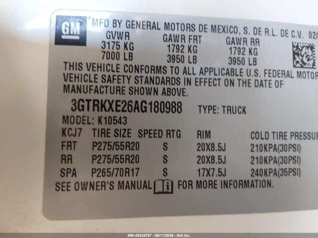 Продаж на аукціоні авто 2010 Gmc Sierra 1500 Denali, vin: 3GTRKXE26AG180988, номер лоту: 45334797