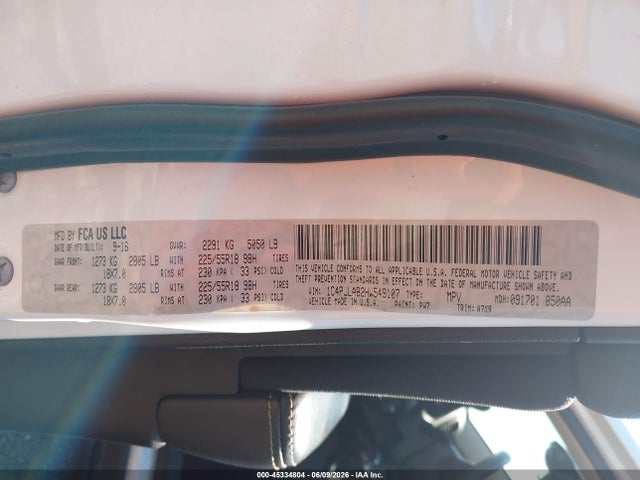Продажа на аукционе авто 2017 Jeep Cherokee Altitude Fwd, vin: 1C4PJLAB2HW549107, номер лота: 45334804