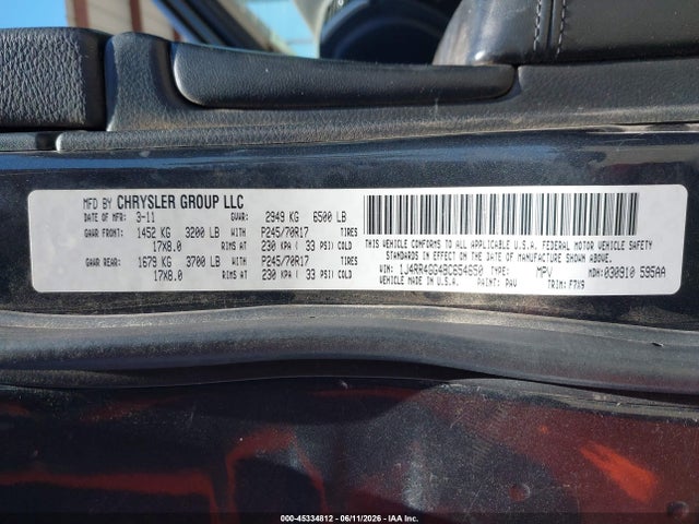 Aukcja sprzedaży 2011 Jeep Grand Cherokee Laredo, vin: 1J4RR4GG4BC654650, numer aukcji: 45334812
