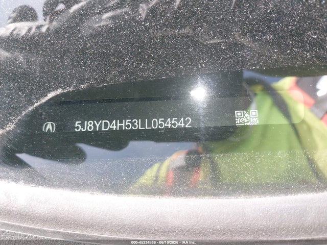 45334866 :رقم المزاد ، 5J8YD4H53LL054542 vin ، 2020 Acura Mdx Technology Package مزاد بيع