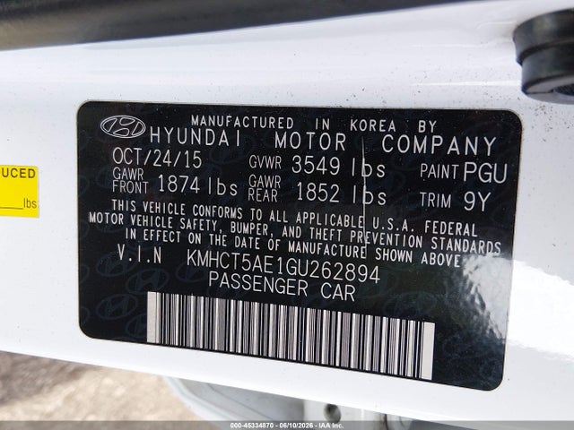 Hyundai ACCENT SE 2016 KMHCT5AE1GU262894 Image 9