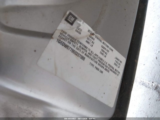 Продажа на аукционе авто 2006 Cadillac Sts V6, vin: 1G6DW677860207088, номер лота: 45334927