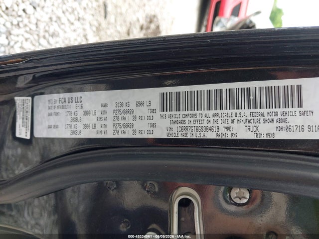 45334961 :رقم المزاد ، 1C6RR7GT6GS384619 vin ، 2016 Ram 1500 Big Horn مزاد بيع