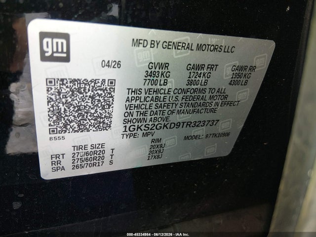 GMC Yukon Xl 4wd Elevation 2026 1GKS2GKD9TR323737 Image 9