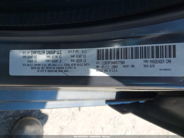 Продаж на аукціоні авто 2011 Chrysler 200 S, vin: 1C3BC8FG4BN577580, номер лоту: 45335200