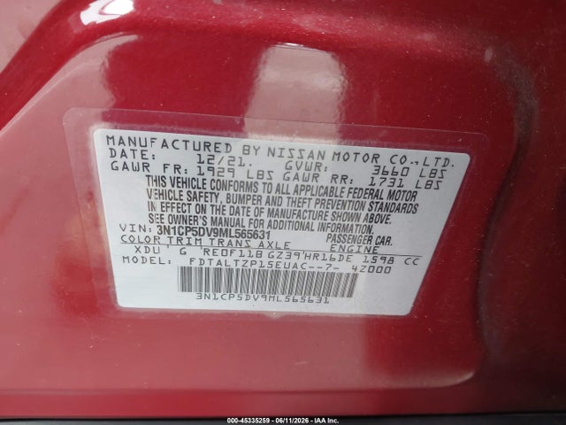 Nissan Kicks Sr Xtronic Cvt 2021 3N1CP5DV9ML565631 Image 9