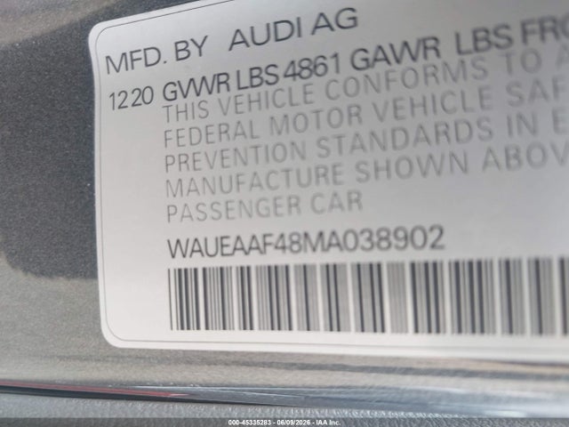 Продаж на аукціоні авто 2021 Audi A4 Premium Plus 45 Tfsi S Line Quattro S Tronic, vin: WAUEAAF48MA038902, номер лоту: 45335283