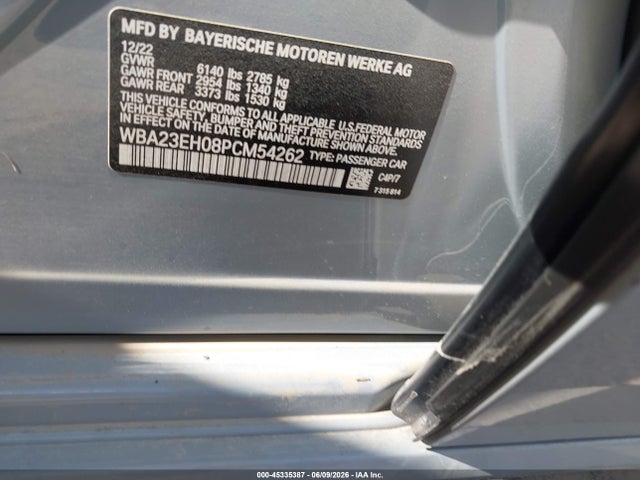 2023 Bmw 740 I მანქანა იყიდება აუქციონზე, vin: WBA23EH08PCM54262, აუქციონის ნომერი: 45335387