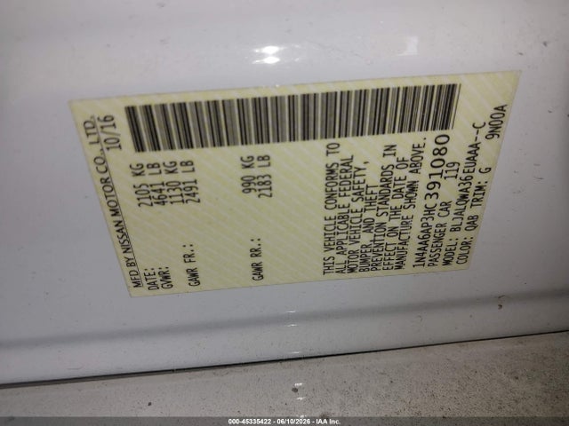 Nissan Maxima 3.5 S 2017 1N4AA6AP3HC391080 Image 9