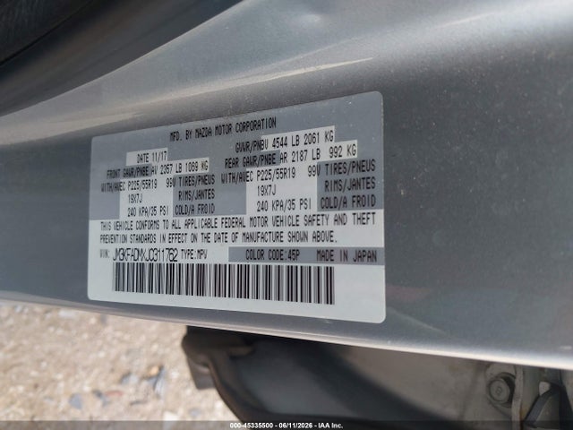 Aukcja sprzedaży 2018 Mazda Cx-5 Grand Touring, vin: JM3KFADMXJ0311762, numer aukcji: 45335500