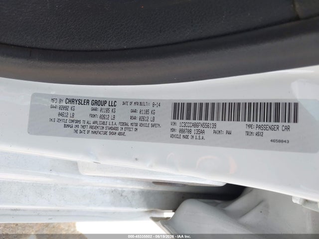 Aukcja sprzedaży 2015 Chrysler 200 Limited, vin: 1C3CCCAB6FN556139, numer aukcji: 45335502