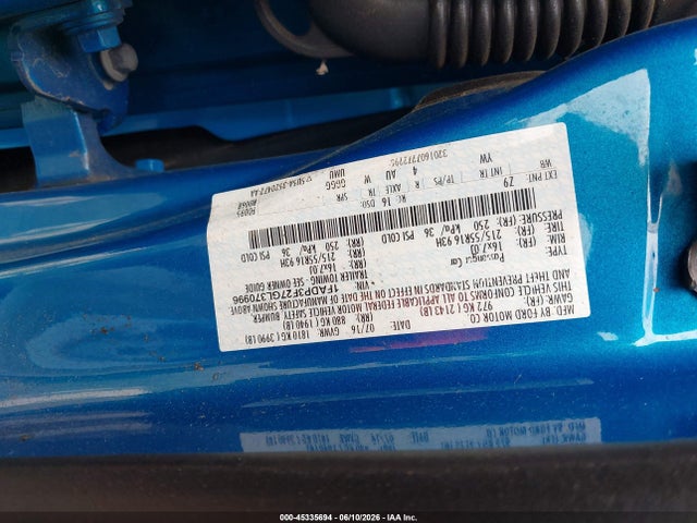 Ford FOCUS SE 2016 1FADP3F27GL370996 Image 9