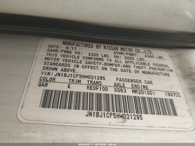 JN1BJ1CP5HW021295 Nissan Rogue Sport Sl