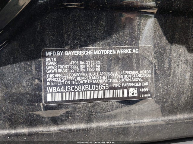 Продаж на аукціоні авто 2019 Bmw 430i Gran Coupe Xdrive, vin: WBA4J3C58KBL05855, номер лоту: 45335750