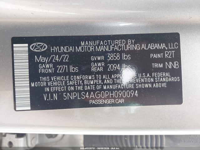 Hyundai ELANTRA SEL 2023 5NPLS4AG0PH090094 Image 9