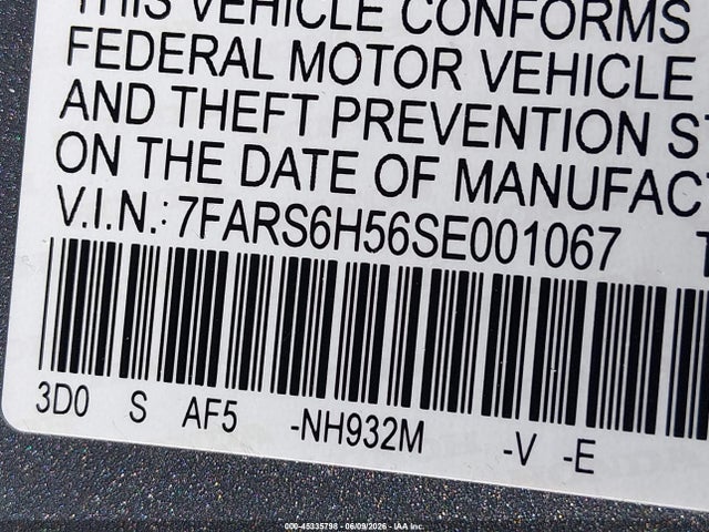 7FARS6H56SE001067 Honda Cr-v Hybrid Sport
