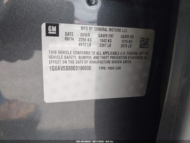 Продажа на аукционе авто 2014 Cadillac Cts Vsport Premium, vin: 1G6AV5S88E0196690, номер лота: 45336026