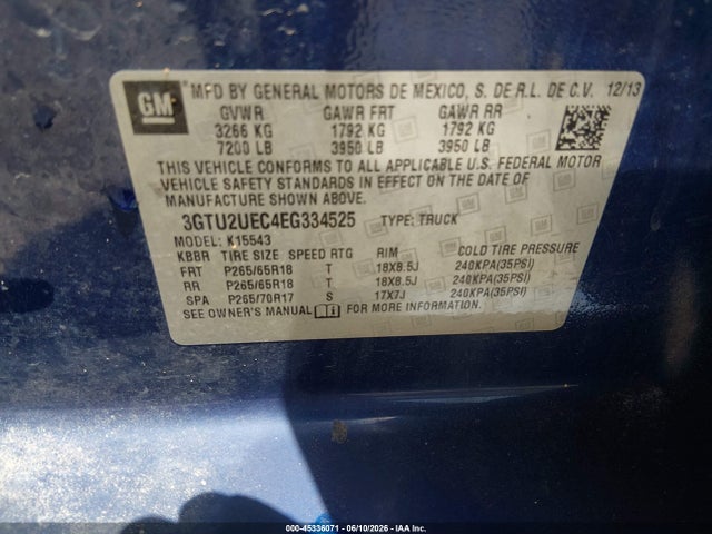 GMC Sierra 1500 Sle 2014 3GTU2UEC4EG334525 Image 9