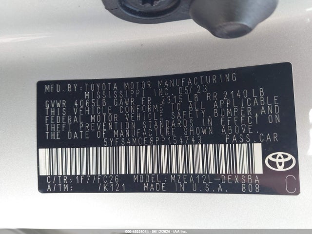 Toyota COROLLA SE 2023 5YFS4MCE8PP154743 Image 9