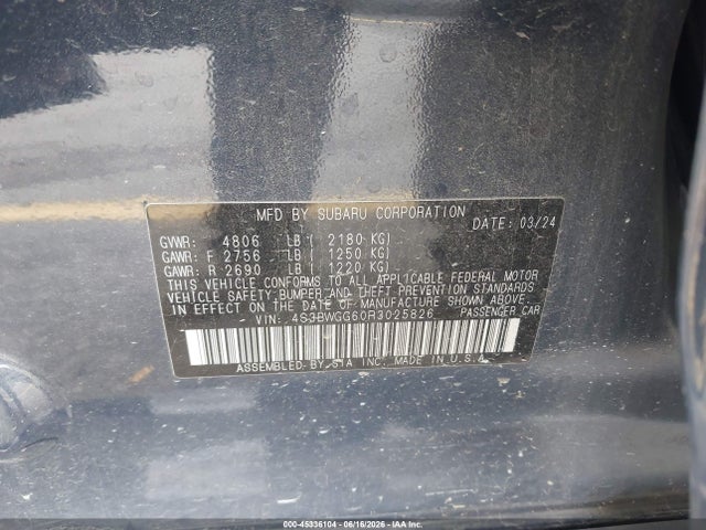 Продаж на аукціоні авто 2024 Subaru Legacy Sport, vin: 4S3BWGG60R3025826, номер лоту: 45336104