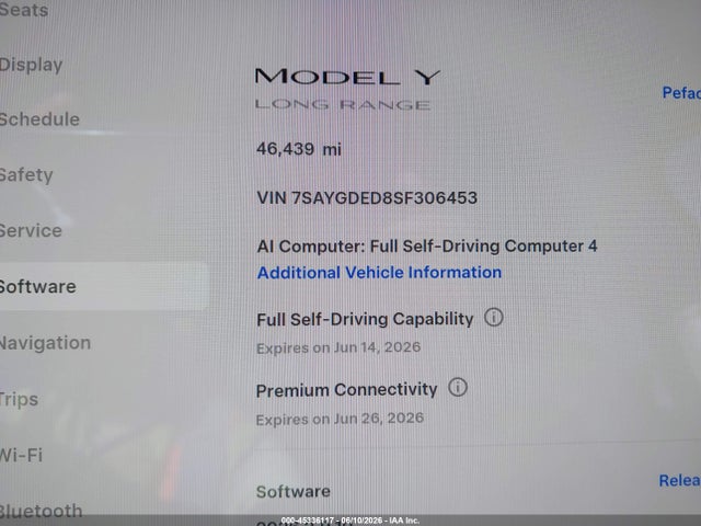 Aukcja sprzedaży 2025 Tesla Model Y Long Range Dual Motor Rear-wheel Drive, vin: 7SAYGDED8SF306453, numer aukcji: 45336117