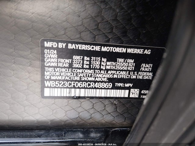 BMW Ix Xdrive50 2024 WB523CF06RCR48869 Image 9