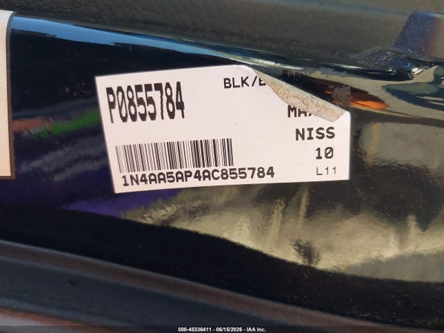 2010 Nissan Maxima 3.5 Sv მანქანა იყიდება აუქციონზე, vin: 1N4AA5AP4AC855784, აუქციონის ნომერი: 45336411