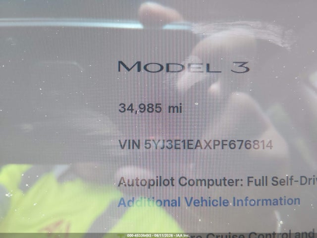 Tesla Model 3 Rear-wheel Drive 2023 5YJ3E1EAXPF676814 Image 13
