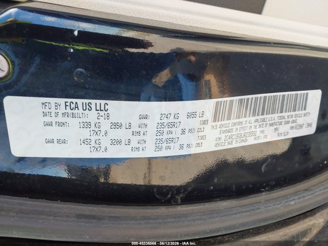 Aukcja sprzedaży 2018 Chrysler Pacifica Touring L, vin: 2C4RC1BG8JR235932, numer aukcji: 45336566