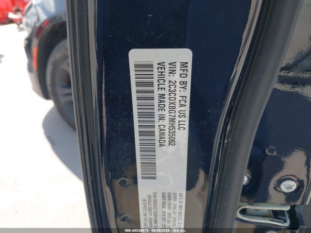 45336575 :رقم المزاد ، 2C3CDXBG7MH535062 vin ، 2021 Dodge Charger Sxt Rwd مزاد بيع