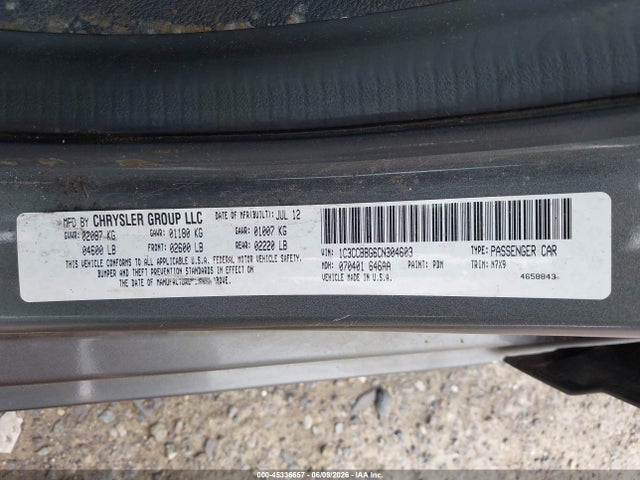 Aukcja sprzedaży 2012 Chrysler 200 Touring, vin: 1C3CCBBG6CN304603, numer aukcji: 45336657