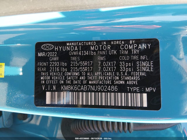 Hyundai Kona Sel 2022 KM8K6CAB7NU902486 Image 9