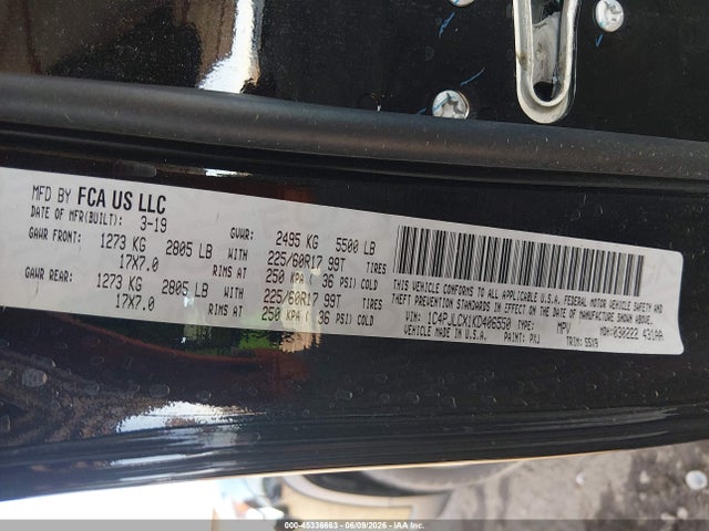 1C4PJLCX1KD406550 Jeep Cherokee Latitude Fwd