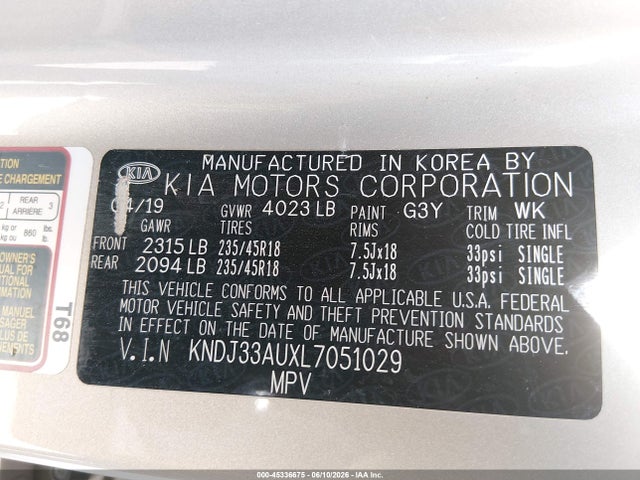 KIA SOUL EX 2020 KNDJ33AUXL7051029 Image 9