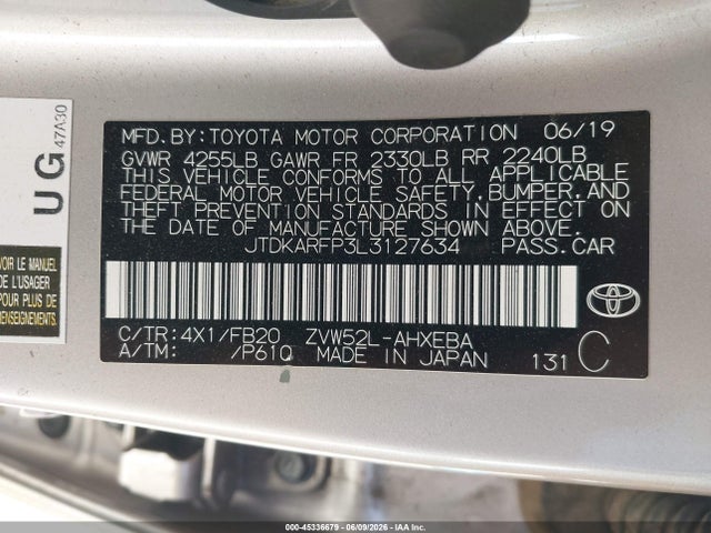 JTDKARFP3L3127634 Toyota Prius Prime Le