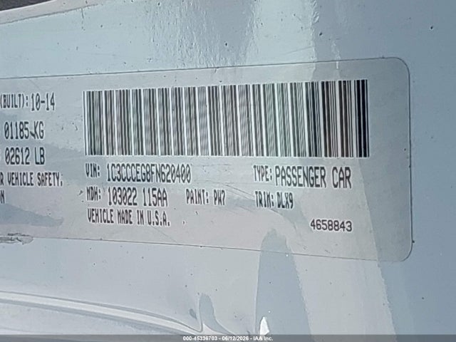 Продажа на аукционе авто 2015 Chrysler 200 C, vin: 1C3CCCEG8FN620400, номер лота: 45336703