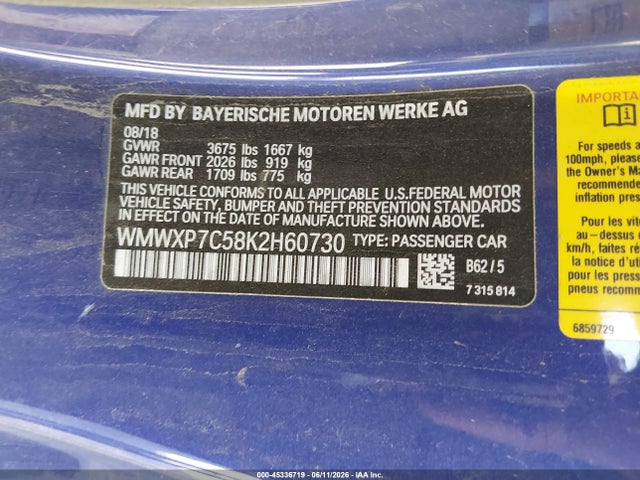 Продажа на аукционе авто 2019 Mini Hardtop Cooper S, vin: WMWXP7C58K2H60730, номер лота: 45336719