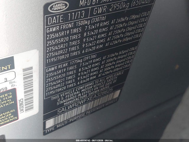 Продаж на аукціоні авто 2014 Land Rover Range Rover Sport 3.0l V6 Supercharged Hse, vin: SALWR2WFXEA328625, номер лоту: 45336742
