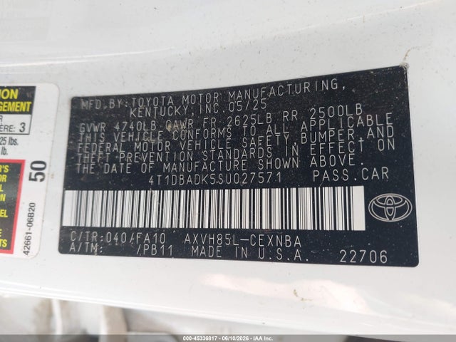 Toyota CAMRY LE 2025 4T1DBADK5SU027571 Image 9