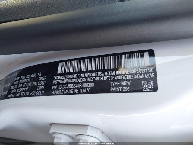 Продажа на аукционе авто 2018 Jeep Renegade Latitude 4x4, vin: ZACCJBBB4JPH98308, номер лота: 45336826