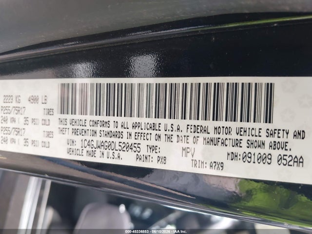 Aukcja sprzedaży 2013 Jeep Wrangler Sport, vin: 1C4GJWAG0DL520455, numer aukcji: 45336853