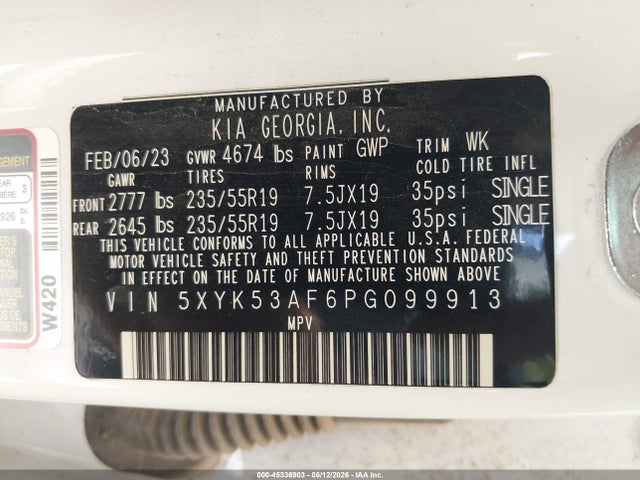 5XYK53AF6PG099913 KIA Sportage Sx-prestige