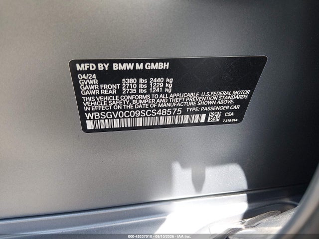 BMW M8 Gran Coupe Competition 2025 WBSGV0C09SCS48575 Image 9